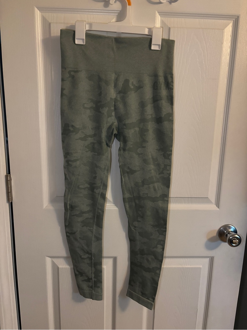 Gymshark Camo High Waisted Leggings Olive Green Size M Excellent Condition